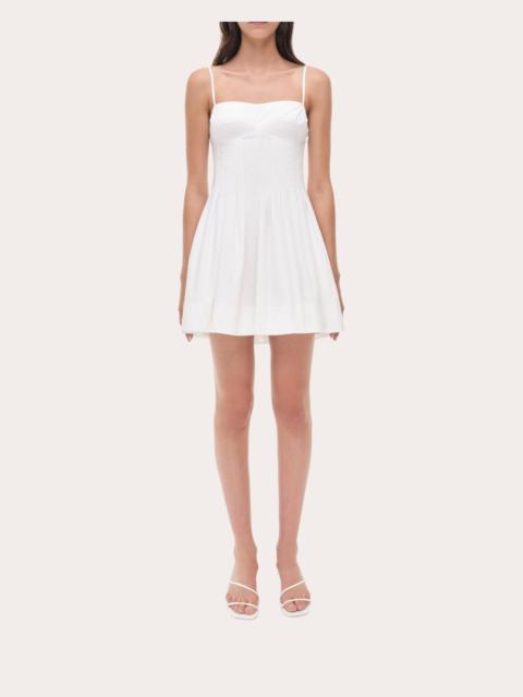 SIMKHAI Kitt Poplin Pleated Bustier Mini Dress