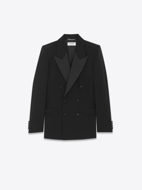 SAINT LAURENT tuxedo jacket in grain de poudre