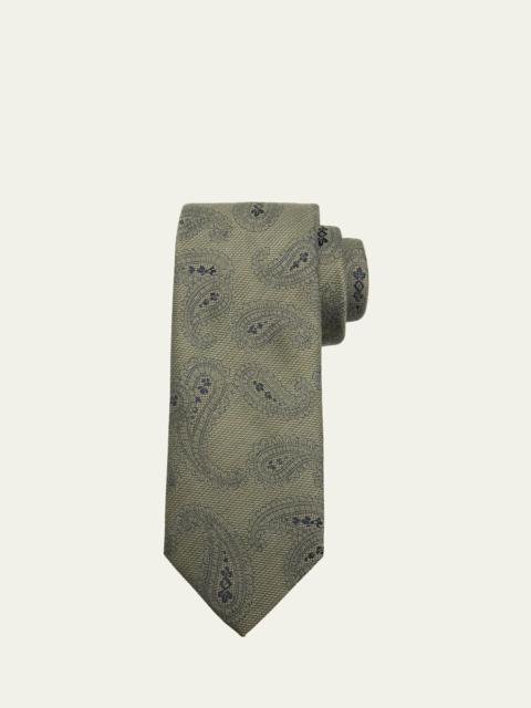 Brioni Men's Silk and Wool Paisley Jacquard Tie