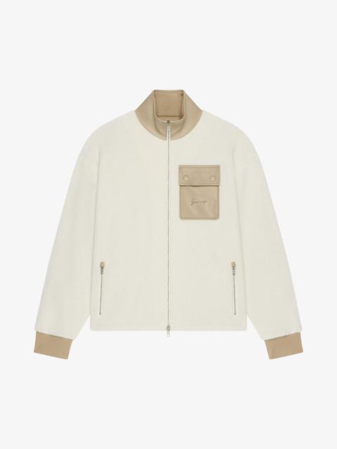 Givenchy ZIPPED SWEATSHIRT IN FLEECE AND LEATHER