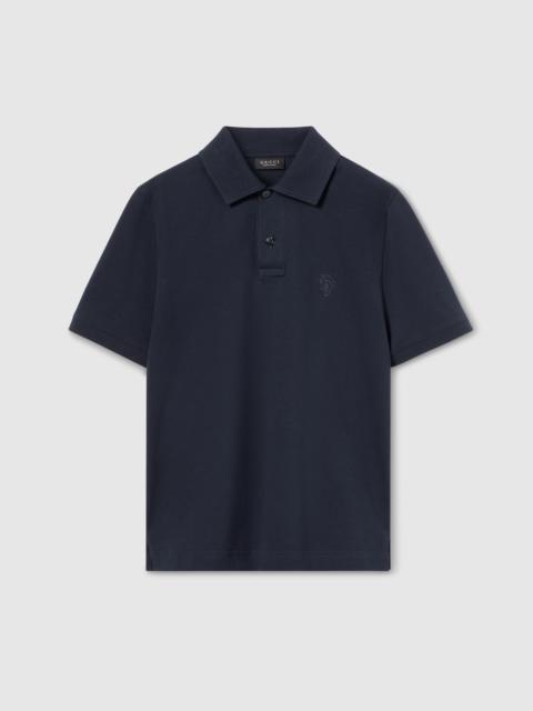 GUCCI Cotton piquet polo shirt with embroidery