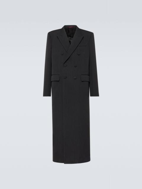 GUCCI Web Stripe double-breasted wool overcoat