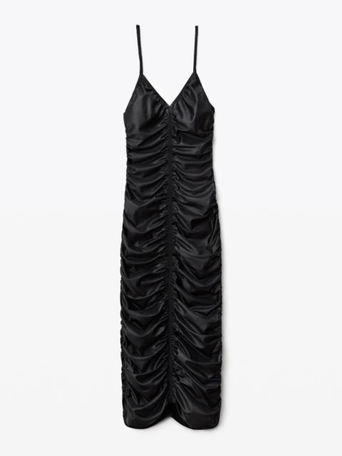 RUCHED SLIP DRESS IN SPANDEX JERSEY