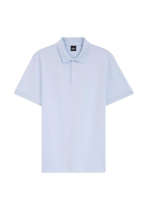 BOSS textured-knit cotton polo shirt