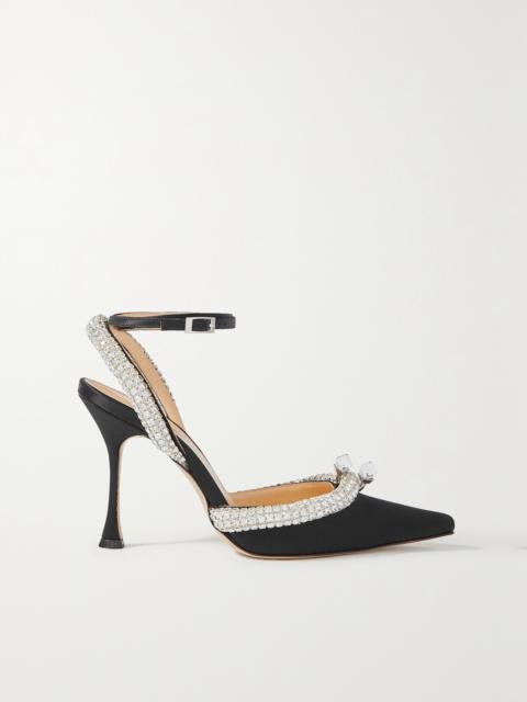 MACH & MACH Georgia Crystal-embellished Satin Pumps
