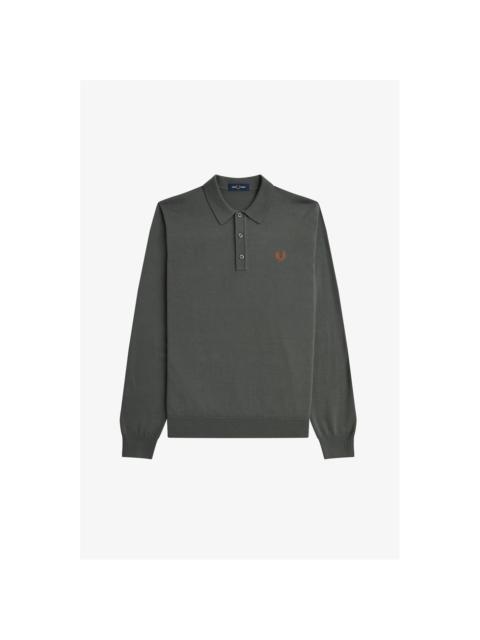 Knitted Long Sleeve Polo Shirt
