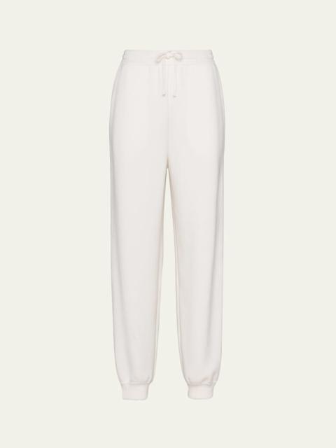 Prada Cashmere Jogger Pants with Logo Detail