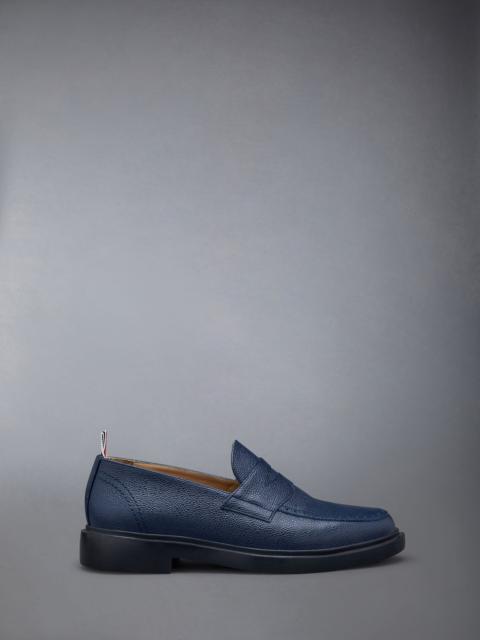 Pebble Grain Leather Rubber Sole Penny Loafer