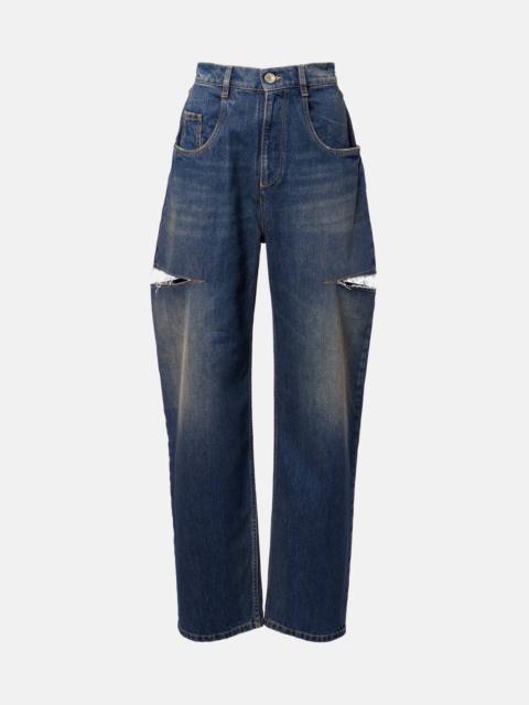 Maison Margiela Distressed barrel-leg jeans