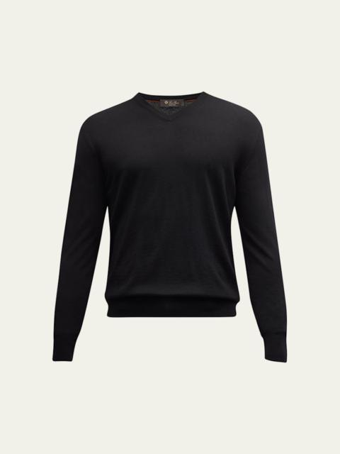 Loro Piana Men's Scollo Cashmere V-Neck Sweater