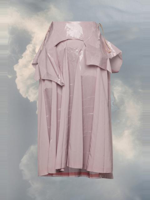 Laminated taffeta midi skirt