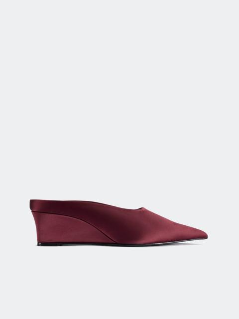 SIMONMILLER Satin Pointed Gala Wedge In Bordeaux