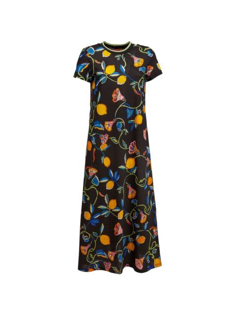 La DoubleJ floral-print shift midi dress