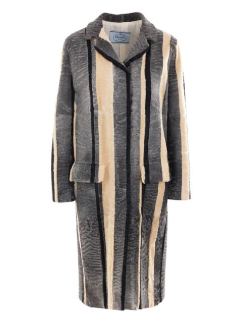 Prada striped fur coat