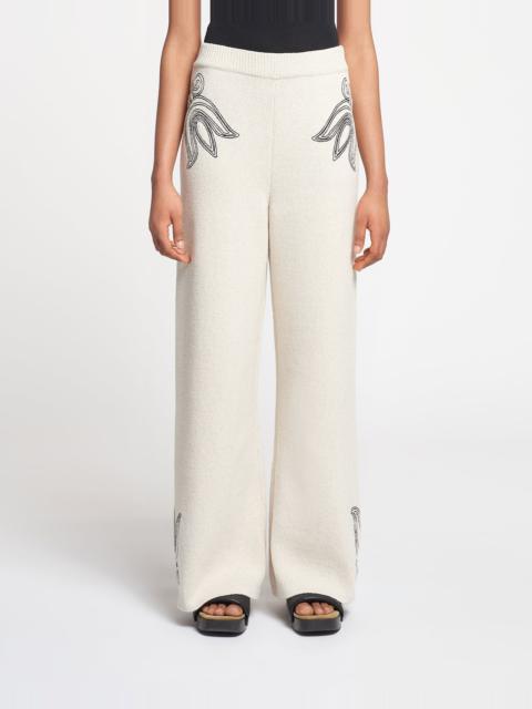 Nanushka Embroidered Textured-Linen Pants