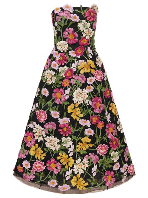 LEO LIN Florentina Embroidered Midi Dress