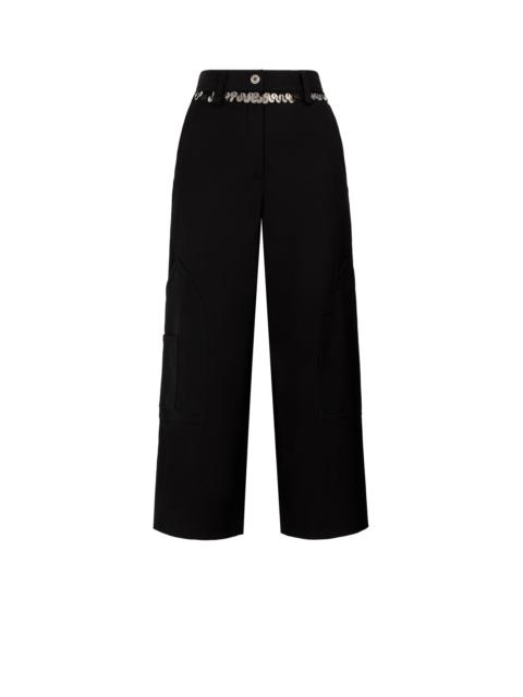 Roberto Cavalli Sequin-Embellished Wide-Leg Trousers