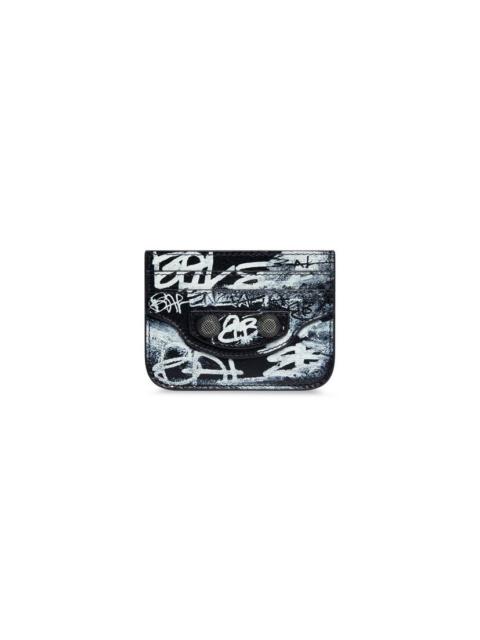 BALENCIAGA Women's Le Cagole Card Holder Graffiti in Black
