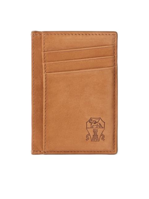 Brunello Cucinelli embossed leather card holder