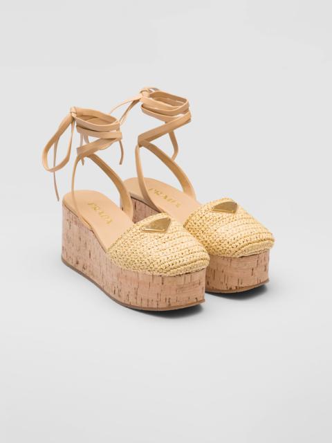 Prada Crochet wedge sandals