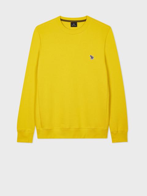 Yellow Chartreuse Zebra Logo Organic Cotton Sweatshirt