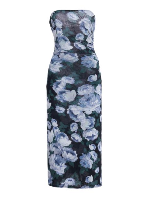 Stella McCartney Bunch Of Roses Mesh Midi Dress floral