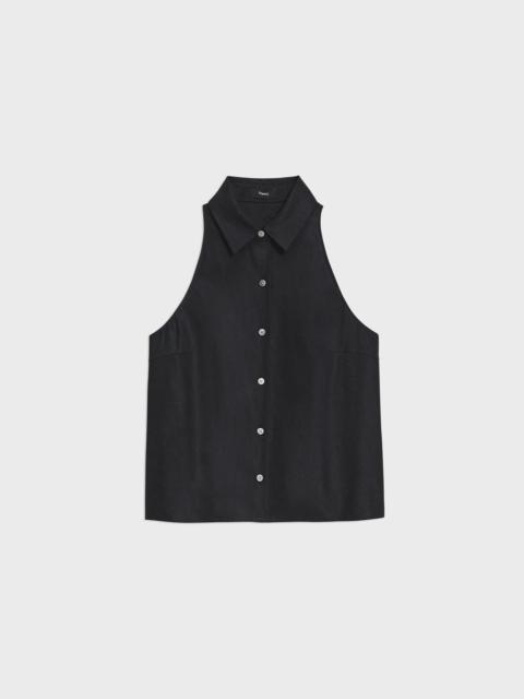 Theory Halter Neck Shirt in Linen-Viscose