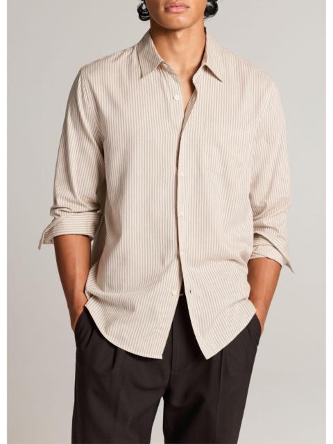 Vince Canyon Stripe Cotton-Blend Button-Front Shirt