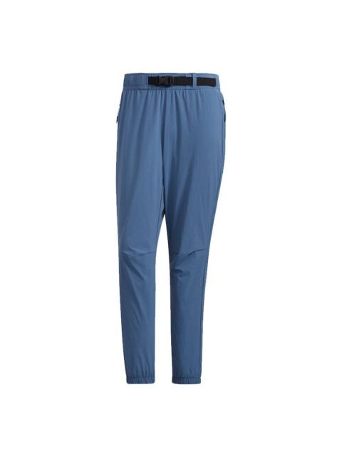 Men's adidas Wj Wv Pnt Martial Arts Series Woven Loose Bundle Feet Sports Pants/Trousers/Joggers Sky