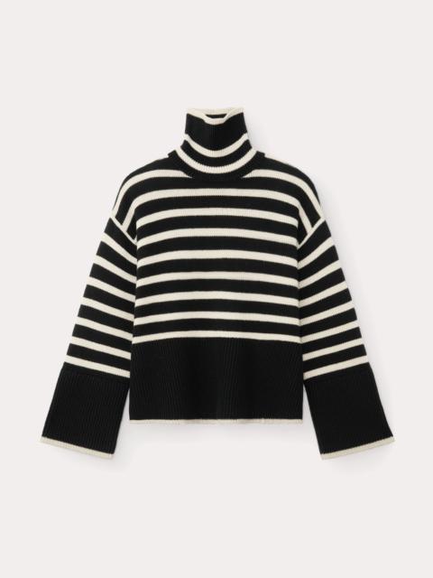 Totême Signature stripe turtleneck black