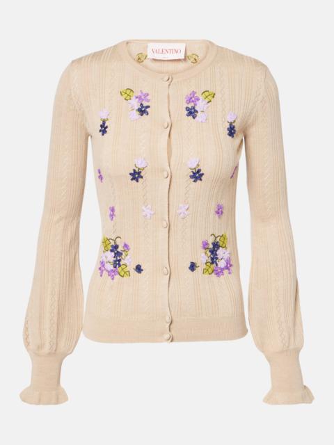 Valentino floral-embroidered cardigan