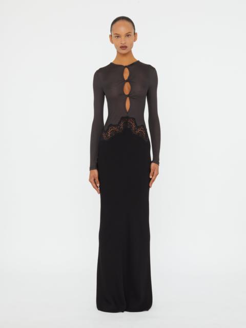 CHRISTOPHER ESBER Open Twist Verner Lace Long Sleeve Dress
