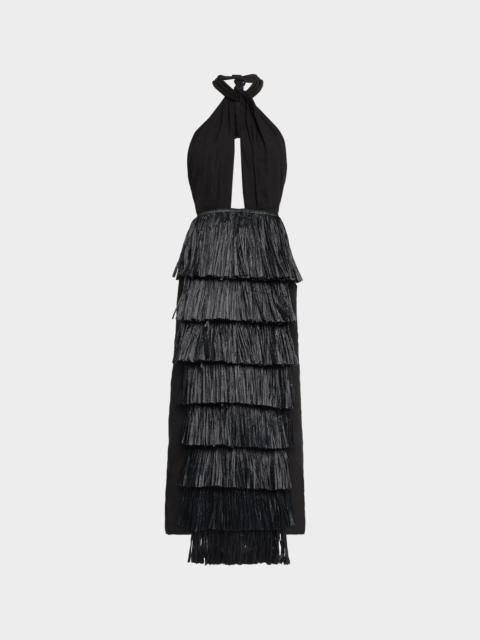 Johanna Ortiz Donde El Cielo Desciende Tiered Fringe Maxi Dress