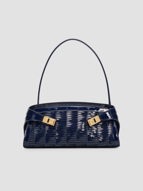 FERRAGAMO Women's Hug Whispers Patent Leather East-West Shoulder Bag - Navy