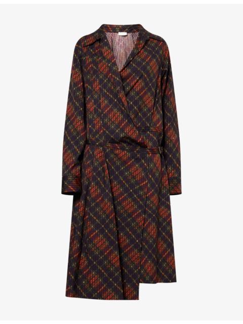 Dries Van Noten Delyn Wrap Cotton Midi Dress