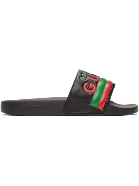 GUCCI Black 'Original Gucci' Pool Slides