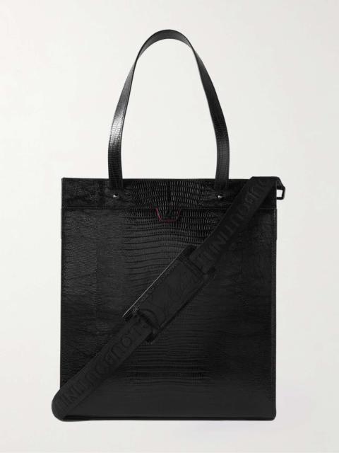 Christian Louboutin Studded Croc-Effect Leather Tote Bag