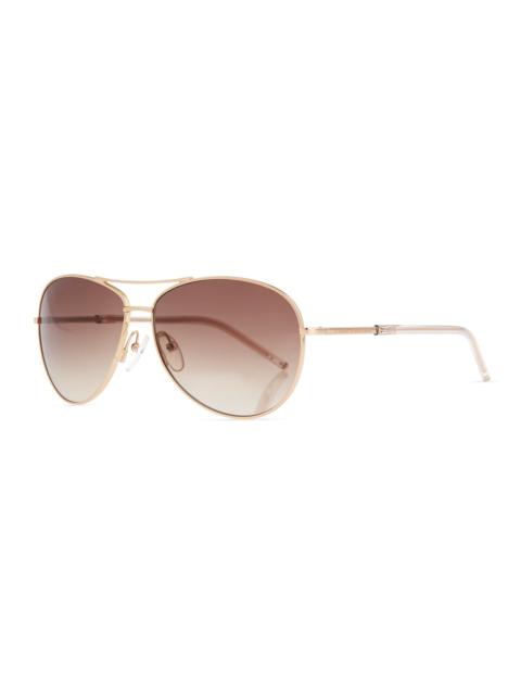 Marc Jacobs Metal Curved-Brow Aviator Sunglasses