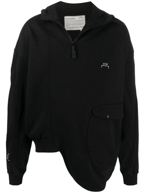 asymmetric logo printed hoodie