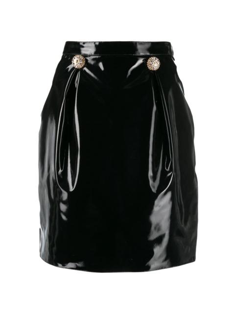 embossed-buttons mini skirt