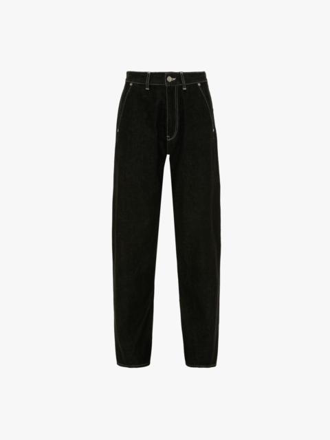 Victoria Beckham Twisted Slouch Jean In Washed Black