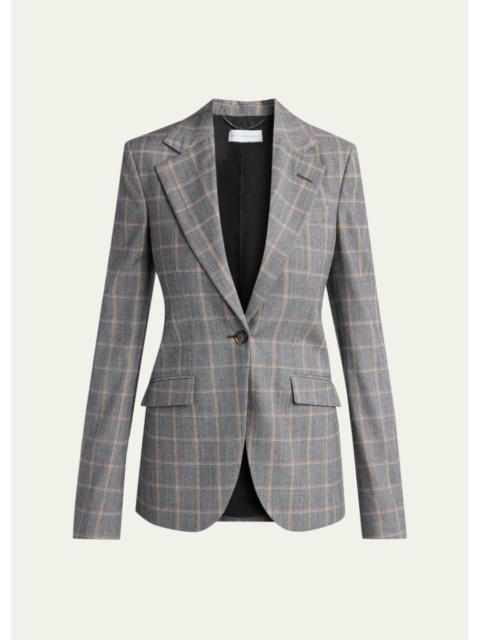 Stella McCartney Slim Checked Single-Breasted Blazer Jacket