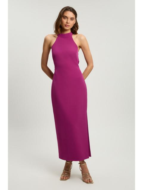 KAREN MILLEN Soft Tailored Halter Neck Open Back Maxi Dress