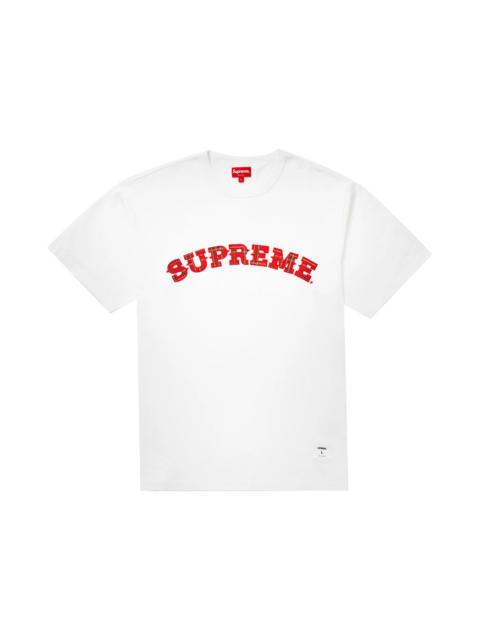 Supreme Supreme Plaid Applique S/S Top White