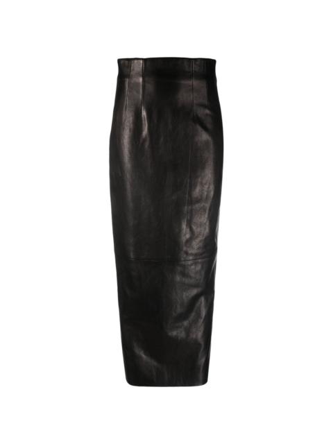The Loxley leather midi skirt