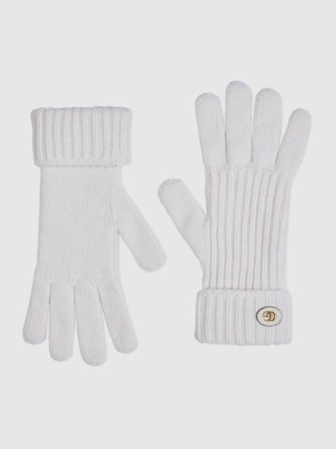 Wool cashmere gloves with Double G