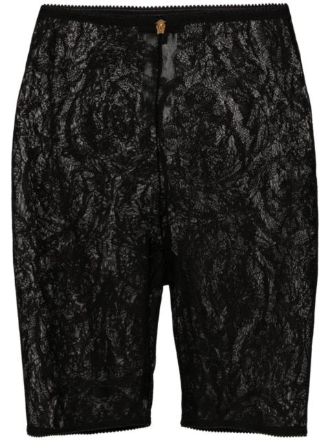 Medusa Head floral-lace shorts