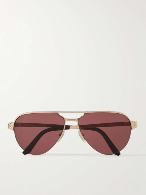 Cartier Aviator-Style Gold-Tone and Acetate Sunglasses