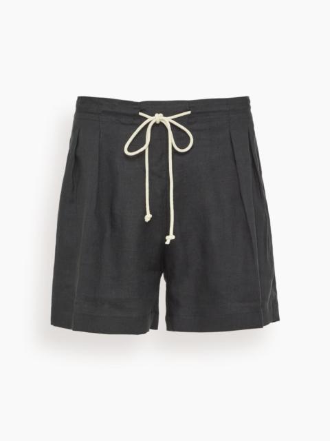 MARIA McMANUS Drawstring Pleat Front Short in Black