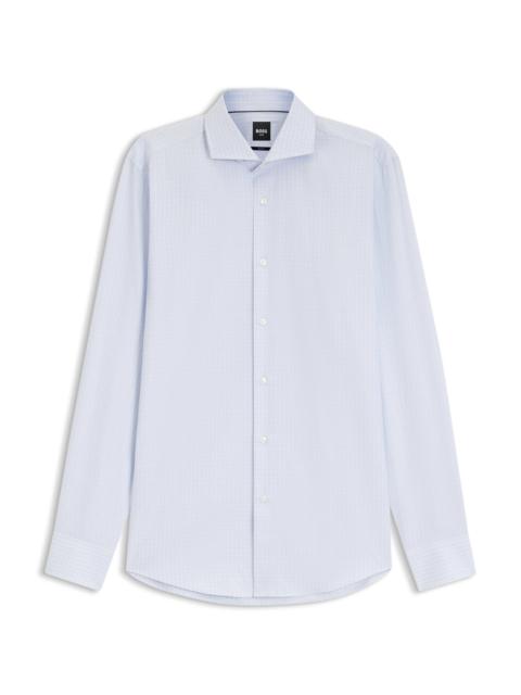 BOSS SLIM-FIT SHIRT IN WRINKLE-RESISTANT STRUCTURED COTTON
